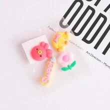4 套冰箱贴、水杯贴、现代混色随机 3D 可爱动物装饰、适合 DIY - 彩色 - 查看 9