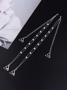 1pair Diamante Lady Bra Strap Metal Rhinestone Back Bra Shoulder Strap - Silver - View 1