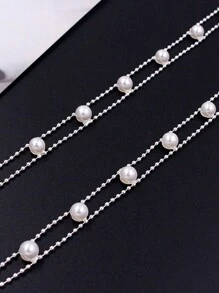 1pair Diamante Lady Bra Strap Metal Rhinestone Back Bra Shoulder Strap - Silver - View 3