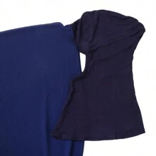 1pc Solid Color Instant Hijab Casual Head Wraps Elastic Breathable Turban Cap Undercap  Headscarf For Women - Navy Blue - View 2