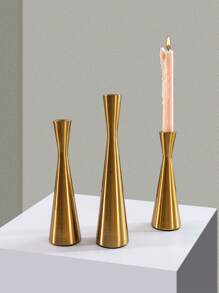 1 Bộ Của 3 Màu đồng Sang trọng Giá Đỡ Nến Lãng mạn Nhà  Trang trí , Thích hợp Đối với Bữa tối Những cái bàn Và Giáng sinh Trưng bày - Đồng - Xem 1