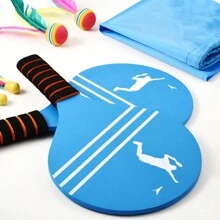 Blue 6pcs/set Super Dynamic Badminton Racket Kit With Goose Feather Shuttlecock And Carrying Bag, Jianzi Wooden Badminton Racket Kit - Blue - View 5