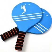 Blue 6pcs/set Super Dynamic Badminton Racket Kit With Goose Feather Shuttlecock And Carrying Bag, Jianzi Wooden Badminton Racket Kit - Blue - View 2