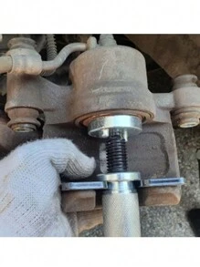 1入組汽車碟式煞車鉗活塞旋轉工具套件,適用於更換煞車片、撤回活塞及維修輪缸 - 銀色 - 查看 2