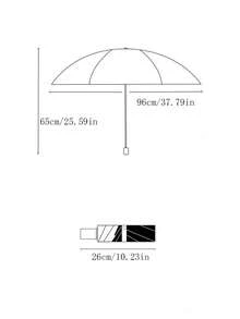 1 pieza Paraguas automático con estampado de letra - Verde Oscuro - Ver 3