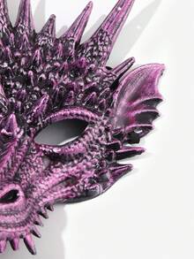 1pc Universal Purple Pp Decorated Creative And Novel Halloween Dragon Mask Accessory For Halloween Party - Purple - View 2