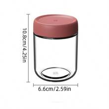 1只玻璃密封罐帶蓋,防漏蜜醃儲存罐,廚房食品容器,適用於零食、穀物、咖啡豆 - 紅色 - 查看 2