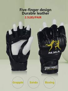 A Pair Of 2.5LB Weighted Boxing And Sanda Fight Gloves - Black - View 3