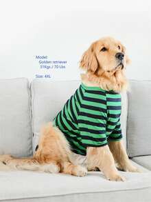 2 cái/bộ Thú cưng Sọc Ngắn tay Áo thun Mềm mại & Co giãn Áo sơ mi Đối với Mèo Và Chó , Thích hợp Đối với Trung bình Và Lớn - Nhiều màu - Xem 6