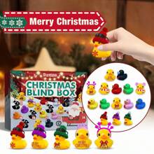 Christmas Rubber Duck Advent Calendar & Mystery Box Toy, 24pcs/box Creative Surprise Toy