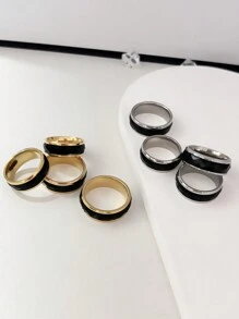 Bague À Facettes Simple En Blocs De Couleurs