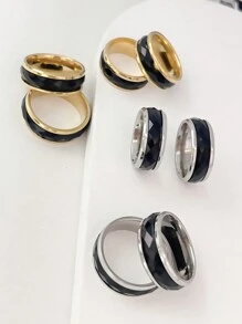 Bague À Facettes Simple En Blocs De Couleurs