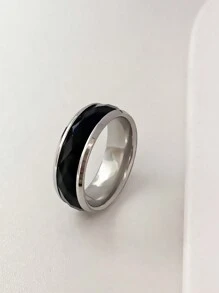 Bague À Facettes Simple En Blocs De Couleurs