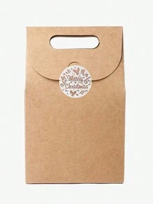 500pcs/1roll Christmas Rose Gold Foil Stickers, Gift Card & Present Decoration Adhesive Labels - Pink - View 4