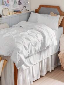 Bedsure Valentine's Day Comforter Set - 5/7 Pieces Bedding Set, Pintuck Bedding Sets For All Season, Bed In A Bag With Flat Sheet And Fitted Sheet, Pillowcases & Shams, For Spring Decor, Wedding Decor, Easter Decor, Room Decor, Home Decor - White - View 3