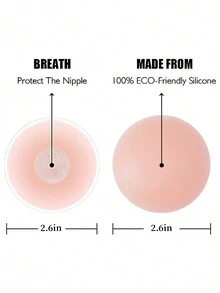 4入組可清洗重複使用的液體圓形乳頭貼 - 粉色 - 查看 2