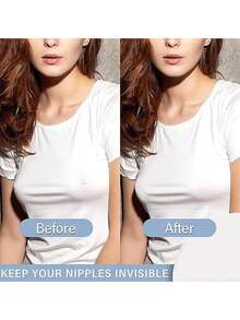 4入組可清洗重複使用的液體圓形乳頭貼 - 粉色 - 查看 3