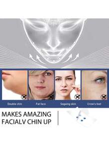 60 Pcs Face Lift Tape Invisible Lifting Sagging Skin Hide Double Chin Smooth Wrinkles Instant Face Lift V-shaped Face Tape - Clear - View 4