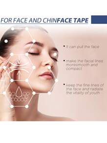 60 Pcs Face Lift Tape Invisible Lifting Sagging Skin Hide Double Chin Smooth Wrinkles Instant Face Lift V-shaped Face Tape - Clear - View 3