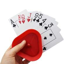 Playing Card Hand Holder Tray, Triangle Shaped Hands-Free Poker Rack Holder, 4 Colors, Set of 4 - Multicolor - View 3