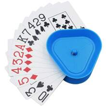 Playing Card Hand Holder Tray, Triangle Shaped Hands-Free Poker Rack Holder, 4 Colors, Set of 4 - Multicolor - View 4