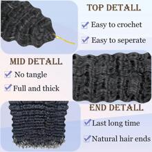 BELLQUEEN Deep Wave Crochet Hair for Women 24 Inch 1Pack Curly Braiding Hair Ocean Wave Crochet Hair Natural Wavy Braiding Curly Crochet Hair(24inch,1pack,1B)