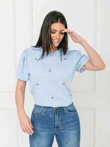 Women Tops - 藍色 - 查看 2