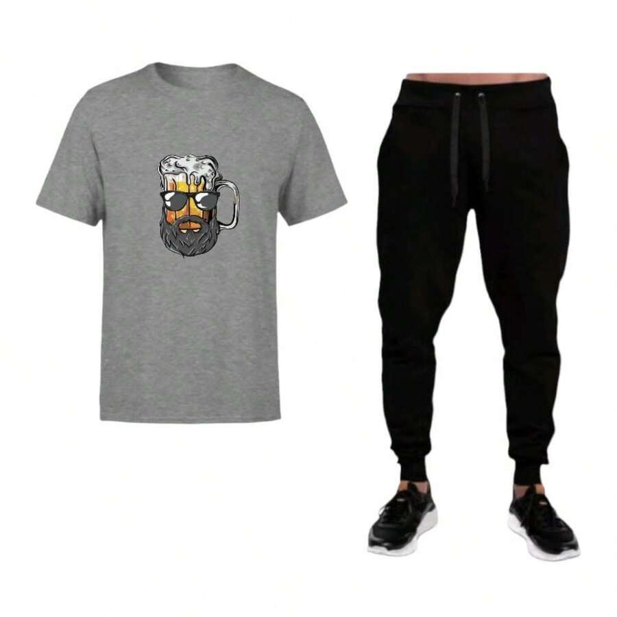 Men Two-piece Outfits - 灰色 - 查看 1