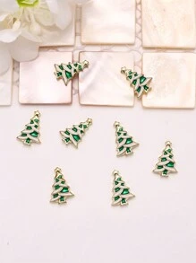 10pcs/Pack Christmas Tree Textured Metallic Nail Art Decorations In Gold - Gold - View 3