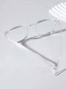 1 Pc Boys Girls Preteens And Teenager Square Acrylic Classic Rice Nail Fashion Plano Lens Glasses For Daily Use