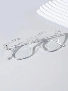 1 Pc Boys Girls Preteens And Teenager Square Acrylic Classic Rice Nail Fashion Plano Lens Glasses For Daily Use