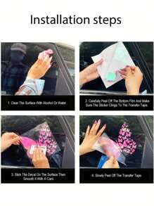 1 件蝴蝶車貼、汽車後視鏡貼紙、化妝鏡貼紙,非常適合汽車、摩托車和家居窗戶裝飾 - 彩色 - 查看 5