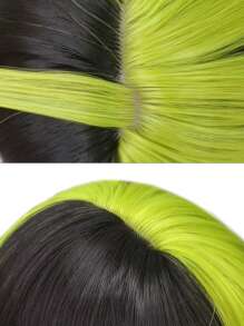 1 件合成耐热卷发带刘海假发配色 20 英寸编织日常自然逼真假发 - 拼色 - 查看 6