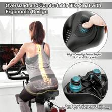Oversized Bike Seat for Peloton Bike & Bike+, Comfort Seat Cushion Compatible with Peloton, Spin Bike, Road or Exercise Bikes, Bicycle Wide Saddle Replacement for Men & Women, Accessories for Peloton