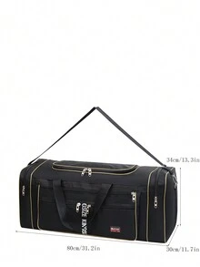 1入旅行袋,大容量收納衣服,適用於旅行、搬家、住宿、住院。材質:聚酯纖維。簡約而時尚,男女學生皆適用。 - 黑色 - 查看 8