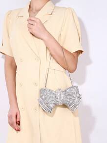 Lấp lánh, quyến rũ, thanh lịch, thời trang tinh tế, trang trí bằng đá Rhinestone cho túi cầm tay buổi tối của phụ nữ, túi buổi tối bằng đá Rhinestone cho cô gái tiệc tùng, phụ nữ, dành cho phụ nữ, hoàn hảo cho tiệc tùng, đám cưới, vũ hội, bữa tối/tiệc, làm quà tặng tốt nhất cho phụ nữ ngày lễ tình nhân - Bạc - Xem 1