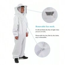 Traje Apicultor Cuerpo Completo Para Mantenimiento De Abejas - Blanco - Ver 2