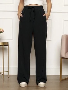Women Pants - 黑色 - 查看 2