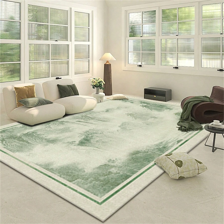 Green Ink-style Carpet, Simple And Luxury Living Room Sofa Mat, Hotel Room Bedside Rugs, Home Decor - Shanlan - View 1