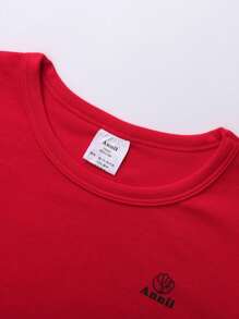 Annil Tween Girl Winter Modal Round Neck Homewear Pjama Set Red - Red - View 5