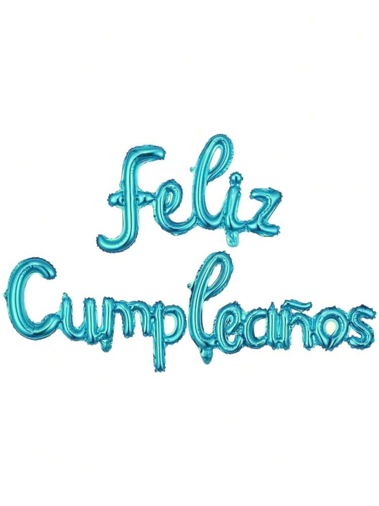 Globos Feliz Cumpleaños Metalicos Letras 1.8mt Escoge Color - Azul menta - Añade 1
