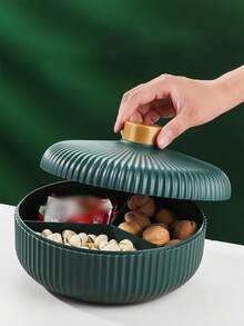 1 Pieza Caja De Dulces Y Plato De Frutas, Organizador Creativo De Almacenamiento De Aperitivos Y Frutos Secos Para La Sala De Estar - Verde - Ver 2