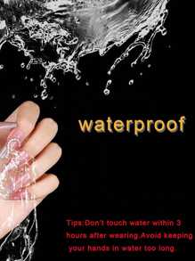 25張/600pcs超黏貼指甲果凍貼，薄，防水，透氣雙面黏著指甲膜膠指甲貼紙，可用於假指甲貼片DIY指甲藝術裝飾貼紙 - 黃色 - 查看 3