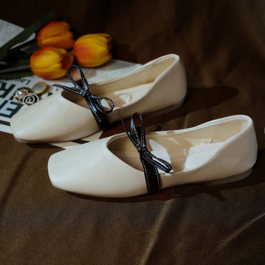 Bailarinas nudo de mariposa , suave con cómodo , adecuado para uso diario con desplazamiento - Albaricoque - Ver 1
