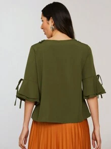 Women Tops - 軍綠色 - 查看 4