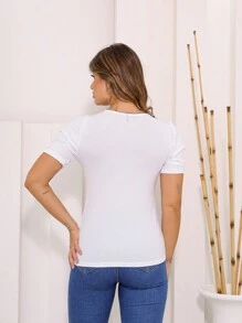 Women T-Shirts - 白色 - 查看 2