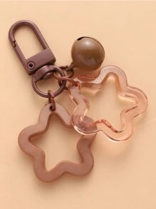 1 件男女通用可爱空心星形钥匙扣、耳机保护套、友谊礼物吊坠装饰