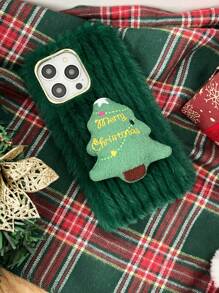 Funda De Teléfono Anti-caída Con Patrón De Árbol De Navidad - Verde - Ver 3