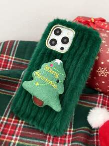 Funda De Teléfono Anti-caída Con Patrón De Árbol De Navidad - Verde - Ver 5