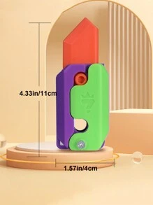 1 個有趣的 3d 重力刀減壓推玩具,搭配胡蘿蔔設計 - 紫色 - 查看 5